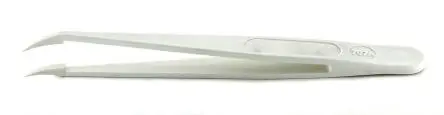 Produktfoto 1 von RS PRO Kunststoff Pinzette, 115mm, Spitze Spitz, Gebogen Antimagnetisch 1-teilig