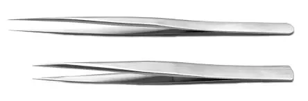 Produktfoto 1 von RS PRO Edelstahl Pinzettensatz Antimagnetisch 2-teilig
