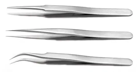 Produktfoto 1 von RS PRO Edelstahl Pinzettensatz Antimagnetisch 3-teilig