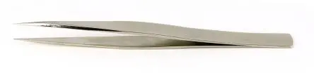 Produktfoto 1 von RS PRO Kohlenstoffstahl Pinzette, 130mm, Spitze Fein, Spitz, Gerade 1-teilig