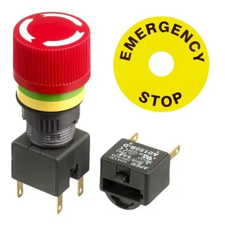 Produktfoto 1 von APEM A01ES-D Not-Aus-Drucktaster, Ø 16 mm, 2 Öffner, Rot IP40, IP65, x 54.6 mm, Drehfreigabe