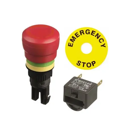APEM A01ES-D Not-Aus-Drucktaster, Ø 16 mm, 2 Öffner, Rot IP40, IP65, Drehfreigabe