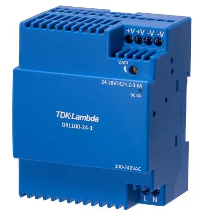 Produktfoto 1 von TDK-Lambda DRL-100 DIN-Schienen Netzteil Geschalteter Modus 264V ac AC / 4.2 A 24V dc DC 100 W
