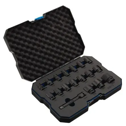 Produktfoto 1 von RS PRO Schlag-Steckschlüssel lang 1/2 in Vierkant Sechskant 10 to 32 mm 18-teilig