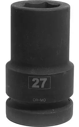 Produktfoto 1 von RS PRO 1 in, 27 mm Tiefschlag-Stecknuss Schlag-Steckschlüssel lang Chrom-Molybdän-Stahl