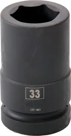 Produktfoto 1 von RS PRO 1 in, 33 mm Tiefschlag-Stecknuss Schlag-Steckschlüssel lang Chrom-Molybdän-Stahl