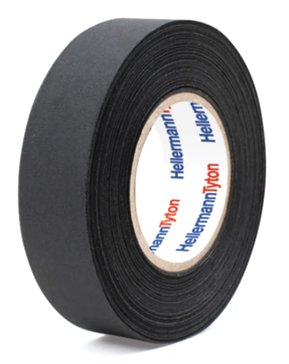 Produktfoto 1 von HellermannTyton HelaTape Polyethylenterephthalat Isolierband Schwarz,  Stärke  0.25 mm x 19 mm x 25 m, -40 °C bis 150 °C