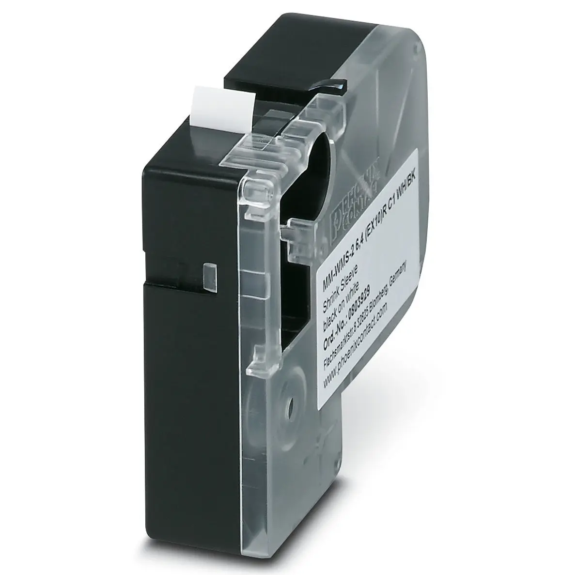 Produktfoto 1 von Phoenix Contact MM-WMS-2 6.4 (EX10)R C1 WH/BK Kabelmarkierung, Weiß, Ø 3.2 mm - 6.4 mm, 1.8 m x 10 mm