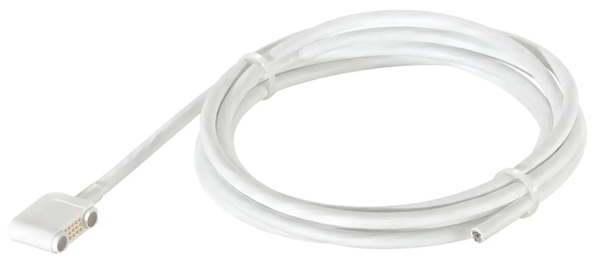 Produktfoto 1 von Rosenberger MultiMag 15 Koaxialkabel Stecker, 60 mΩ, 3 m, Rechtwinklig / Nicht abgeschlossen, Weiß