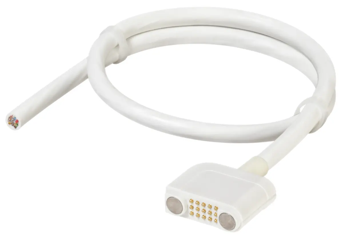 Produktfoto 1 von Rosenberger MultiMag 15 Koaxialkabel Stecker, 60 mΩ, 3 m, Gerade / Nicht abgeschlossen, Weiß