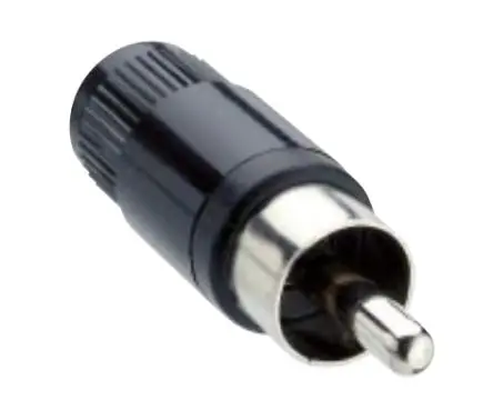 Produktfoto 1 von Lumberg Gerade Schwarz Cinchstecker, Nickel, 34V ac/dc, Kabel 2A