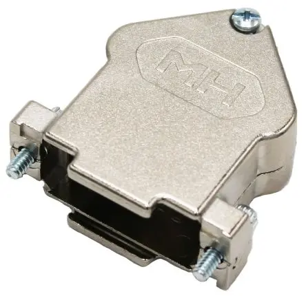 Produktfoto 1 von MH Connectors MHDU45 D-Sub-Gehäuse Abgewinkelt, 15-polig, D: D-SUB Zugentlastung, Dunkelgrau, Größe A, aus Zink