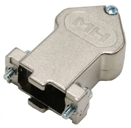 Produktfoto 1 von MH Connectors MHDU45 D-Sub-Gehäuse Abgewinkelt, 9-polig, D: D-SUB Zugentlastung, Dunkelgrau, Größe E, aus Zink