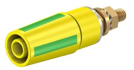 Produktfoto 1 von Staubli 4 mm Buchse Grün, Gelb Buchse für Laborstecker, Kontakt Gold, 600V 32A Bolzen