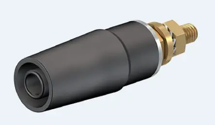 Produktfoto 1 von Staubli 4 mm Buchse Schwarz Buchse für Laborstecker, Kontakt Gold, 600V 32A Bolzen