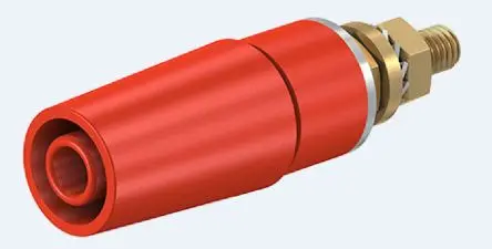 Produktfoto 1 von Staubli 4 mm Buchse Rot Buchse für Laborstecker, Kontakt Gold, 600V 32A Bolzen