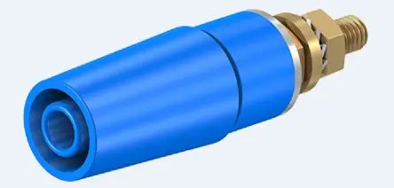 Produktfoto 1 von Staubli 4 mm Buchse Blau Buchse für Laborstecker, Kontakt Gold, 600V 32A Bolzen