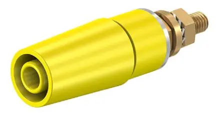 Produktfoto 1 von Staubli 4 mm Buchse Gelb Buchse für Laborstecker, Kontakt Gold, 600V 32A Bolzen
