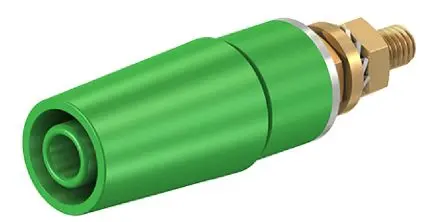 Staubli 4 mm Buchse Grün Buchse für Laborstecker, Kontakt Gold, 600V 32A Bolzen