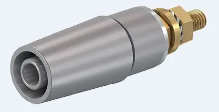Produktfoto 1 von Staubli 4 mm Buchse Grau Buchse für Laborstecker, Kontakt Gold, 600V 32A Bolzen