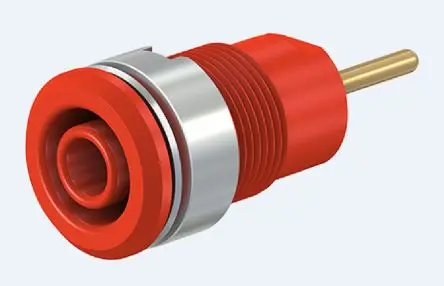 Produktfoto 1 von Staubli 4 mm Buchse Rot Buchse für Laborstecker, Kontakt Gold, 1000V 24A, Schraubanschluss