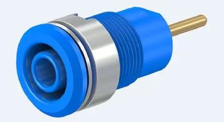 Produktfoto 1 von Staubli 4 mm Buchse Blau Buchse für Laborstecker, Kontakt Gold, 1000V 24A, Schraubanschluss