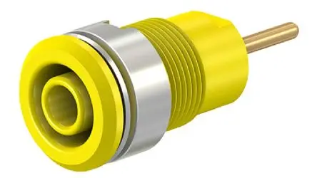 Produktfoto 1 von Staubli 4 mm Buchse Gelb Buchse für Laborstecker, Kontakt Gold, 1000V 24A, Schraubanschluss