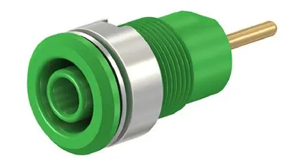 Produktfoto 1 von Staubli 4 mm Buchse Grün Buchse für Laborstecker, Kontakt Gold, 1000V 24A, Schraubanschluss