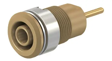 Produktfoto 1 von Staubli 4 mm Buchse Braun Buchse für Laborstecker, Kontakt Gold, 1000V 24A, Schraubanschluss