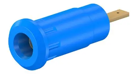 Produktfoto 1 von Staubli 2 mm Buchse Blau Buchse für Laborstecker, Kontakt Gold, 600V 10A Presssitz
