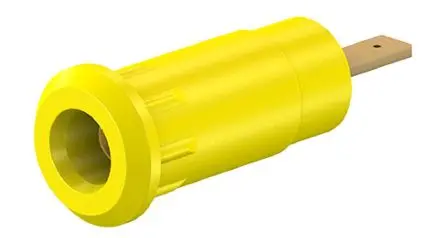 Produktfoto 1 von Staubli 2 mm Buchse Gelb Buchse für Laborstecker, Kontakt Gold, 600V 10A Presssitz