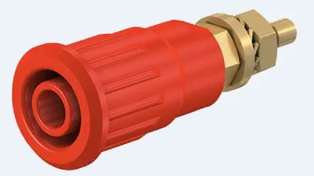 Produktfoto 1 von Staubli 4 mm Buchse Rot Buchse für Laborstecker, Kontakt Gold, 1000V 24A Presssitz