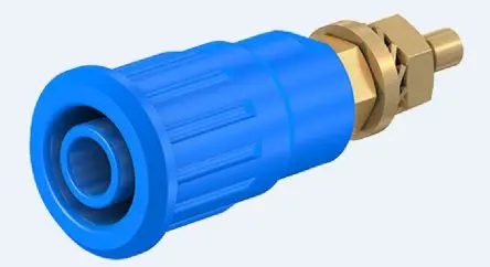 Produktfoto 1 von Staubli 4 mm Buchse Blau Buchse für Laborstecker, Kontakt Gold, 1000V 24A Presssitz