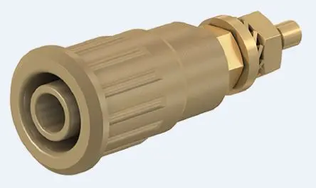 Produktfoto 1 von Staubli 4 mm Buchse Braun Buchse für Laborstecker, Kontakt Gold, 1000V 24A Presssitz