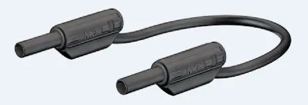 Produktfoto 1 von Staubli Steckverbinder-Messleitung 10A Stecker / Stecker, Schwarz Polyvinylchlorid-isoliert 300 mm, 600V