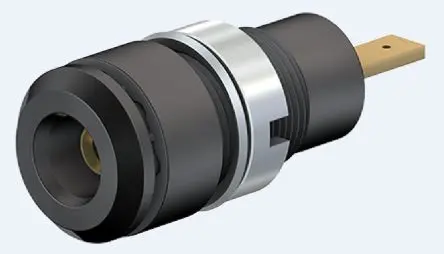 Produktfoto 1 von Staubli 2 mm Buchse Schwarz Buchse für Laborstecker, Kontakt Gold, 600V 10A Stecker