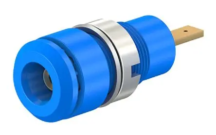 Produktfoto 1 von Staubli 2 mm Buchse Blau Buchse für Laborstecker, Kontakt Gold, 600V 10A Stecker