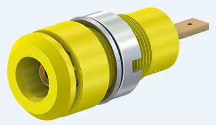 Produktfoto 1 von Staubli 2 mm Buchse Gelb Buchse für Laborstecker, Kontakt Gold, 600V 10A Stecker
