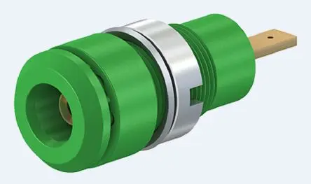 Produktfoto 1 von Staubli 2 mm Buchse Grün Buchse für Laborstecker, Kontakt Gold, 600V 10A Stecker