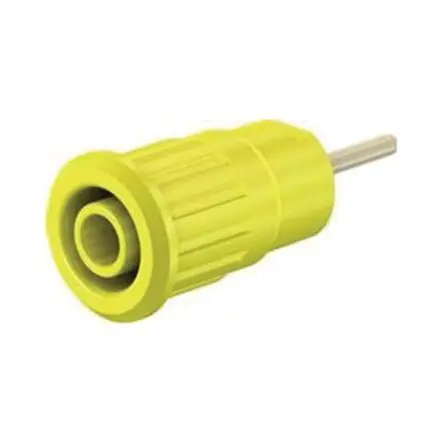 Produktfoto 1 von Staubli 4 mm Buchse Gelb Buchse für Laborstecker, Kontakt Gold, 1000V 24A Presssitz