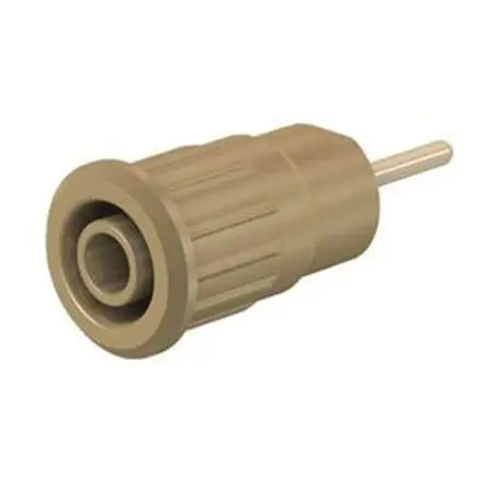 Produktfoto 1 von Staubli 4 mm Buchse Braun Buchse für Laborstecker, Kontakt Gold, 1000V 24A Presssitz