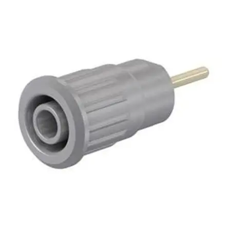Produktfoto 1 von Staubli 4 mm Buchse Grau Buchse für Laborstecker, Kontakt Gold, 1000V 24A Presssitz