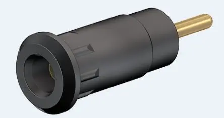 Produktfoto 1 von Staubli 2 mm Buchse Schwarz Buchse für Laborstecker, Kontakt Gold, 600V 10A Presssitz
