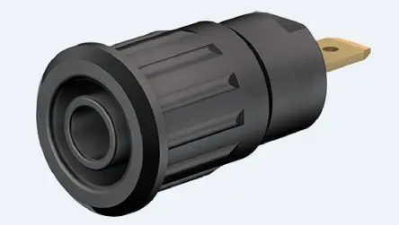 Produktfoto 1 von Staubli 4 mm Buchse Schwarz Buchse für Laborstecker, Kontakt Gold, 1000V 24A Presssitz