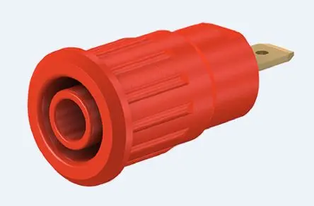 Produktfoto 1 von Staubli 4 mm Buchse Rot Buchse für Laborstecker, Kontakt Gold, 1000V 24A Presssitz