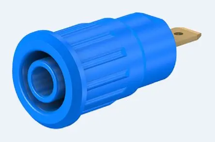 Produktfoto 1 von Staubli 4 mm Buchse Blau Buchse für Laborstecker, Kontakt Gold, 1000V 24A Presssitz