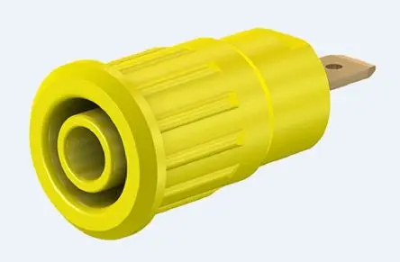 Produktfoto 1 von Staubli 4 mm Buchse Gelb Buchse für Laborstecker, Kontakt Gold, 1000V 24A Presssitz