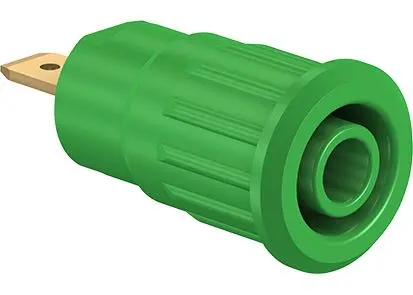 Produktfoto 1 von Staubli 4 mm Buchse Grün Buchse für Laborstecker, Kontakt Gold, 1000V 24A Presssitz