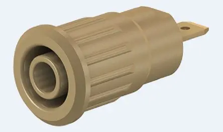 Produktfoto 1 von Staubli 4 mm Buchse Braun Buchse für Laborstecker, Kontakt Gold, 1000V 24A Presssitz