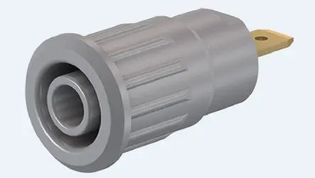 Produktfoto 1 von Staubli 4 mm Buchse Grau Buchse für Laborstecker, Kontakt Gold, 1000V 24A Presssitz